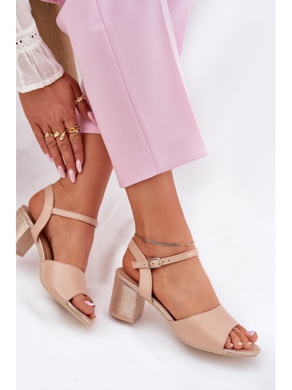 Women's Heeled Sandals Vinceza 20275 Beige