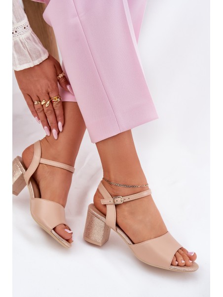 Women's Heeled Sandals Vinceza 20275 Beige