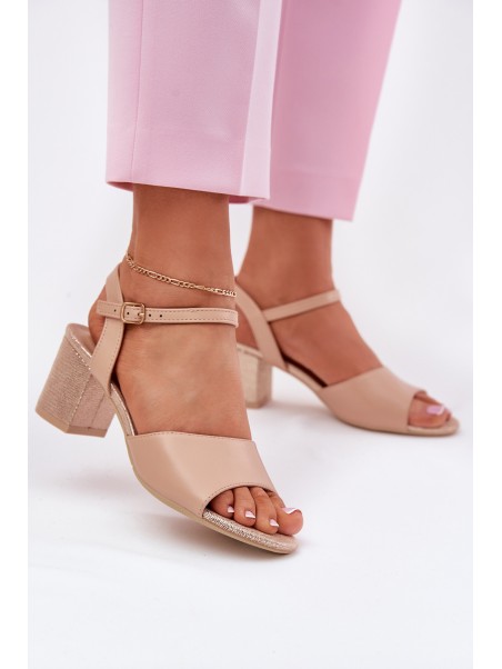 Women's Heeled Sandals Vinceza 20275 Beige