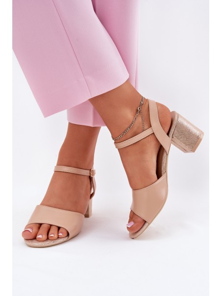 Women's Heeled Sandals Vinceza 20275 Beige