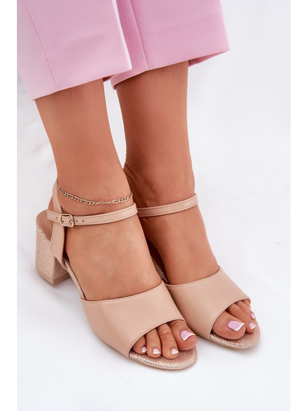 Women's Heeled Sandals Vinceza 20275 Beige