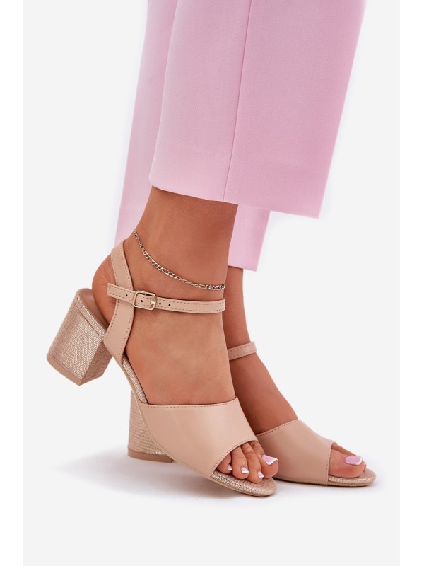 Women's Heeled Sandals Vinceza 20275 Beige