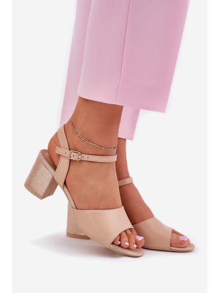 Women's Heeled Sandals Vinceza 20275 Beige