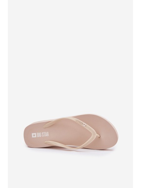 Wedge Women Japanese Flip Flops Big Star RR274A551 Beige