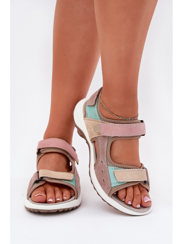 Women's Sports Leather Sandals McKeylor 95347 Beige