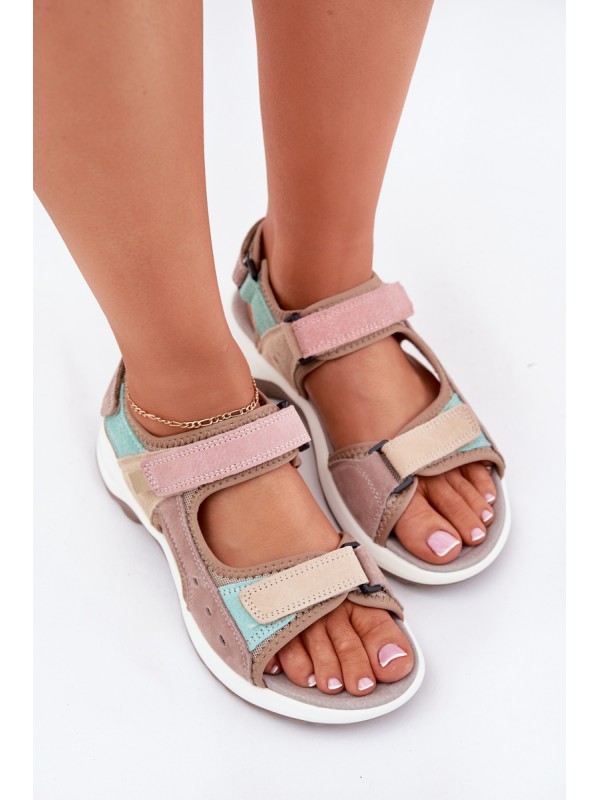Women's Sports Leather Sandals McKeylor 95347 Beige