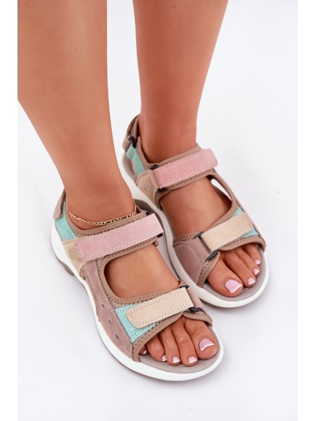 Women's Sports Leather Sandals McKeylor 95347 Beige
