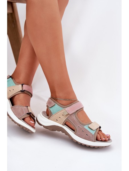 Women's Sports Leather Sandals McKeylor 95347 Beige