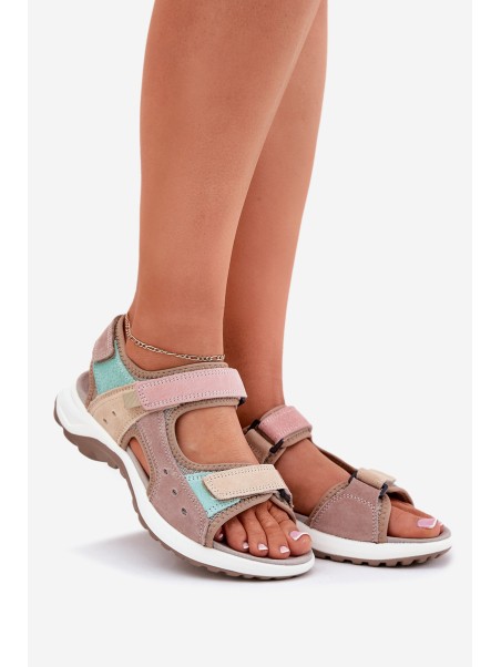 Women's Sports Leather Sandals McKeylor 95347 Beige