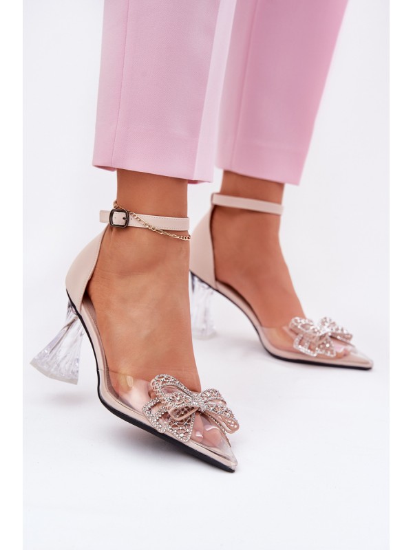Elegant Court Shoes With Bow Vinceza 62212 Beige 2