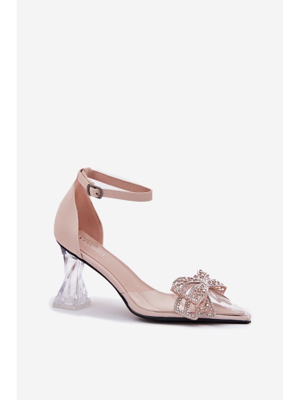 Elegant Court Shoes With Bow Vinceza 62212 Beige