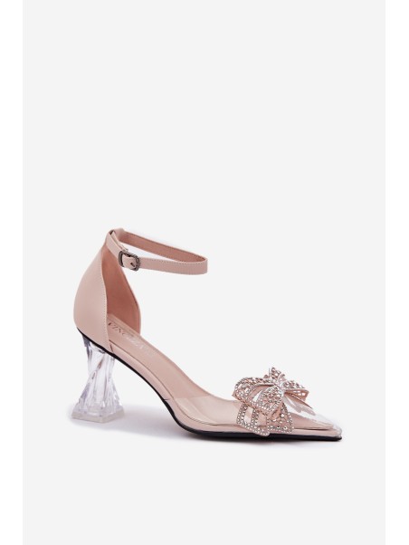 Elegant Court Shoes With Bow Vinceza 62212 Beige