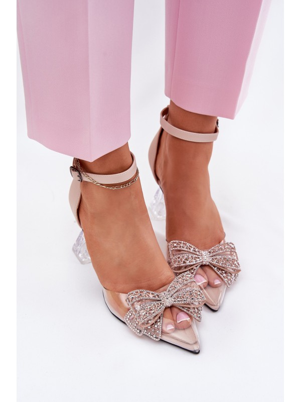 Elegant Court Shoes With Bow Vinceza 62212 Beige