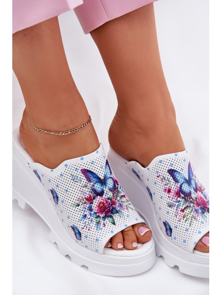 Women's Leather Wedge Sandals Artiker 56C0428 White