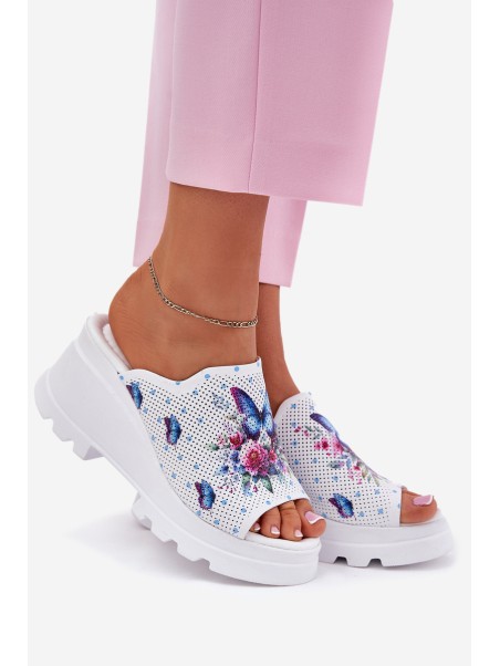 Women's Leather Wedge Sandals Artiker 56C0428 White