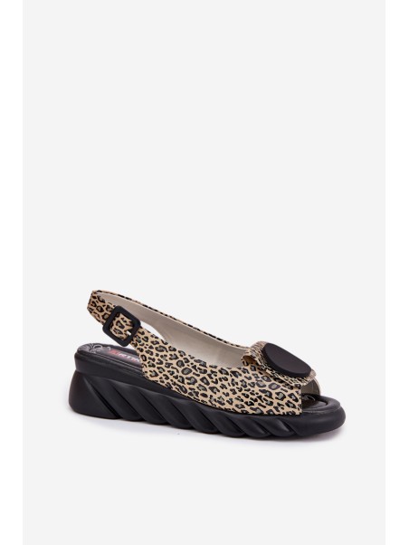 Wedge Sandals Made Of Natural Leather Artiker 56C2186 Panther