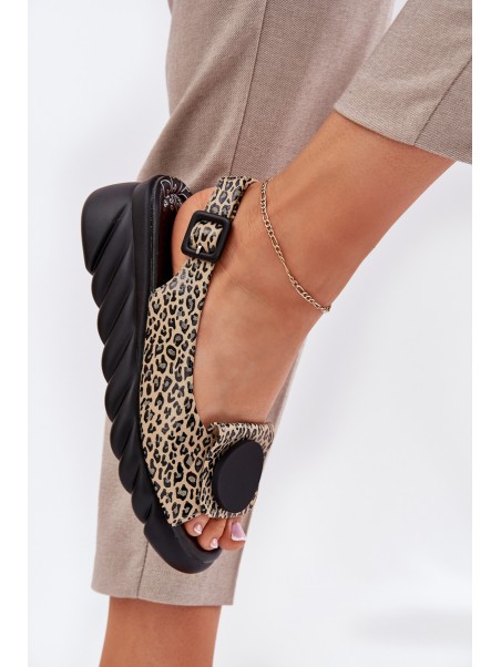 Wedge Sandals Made Of Natural Leather Artiker 56C2186 Panther