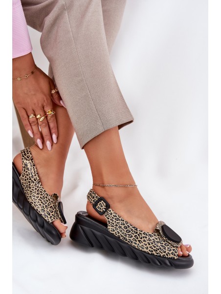 Wedge Sandals Made Of Natural Leather Artiker 56C2186 Panther