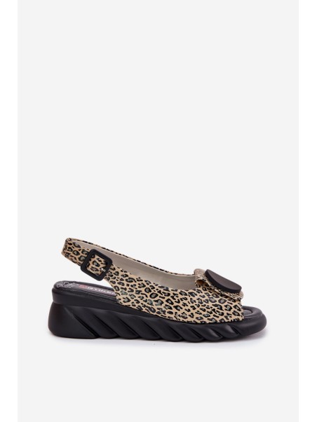 Wedge Sandals Made Of Natural Leather Artiker 56C2186 Panther
