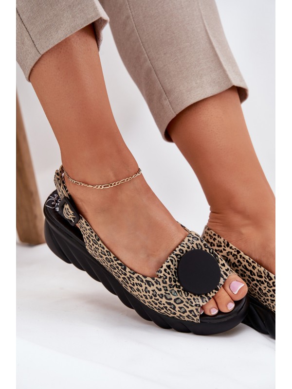Wedge Sandals Made Of Natural Leather Artiker 56C2186 Panther