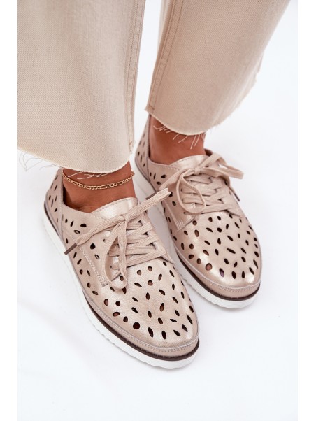 Ladies Leather Shoes S.Barski LR51-611 Gold