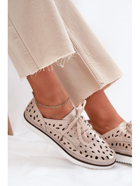 Ladies Leather Shoes S.Barski LR51-611 Gold