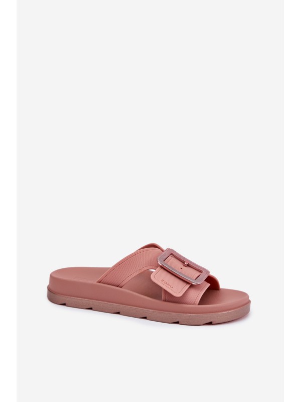 Fragrant women's flip flops with decorative buckle ZAXY RR285077 dirty pink