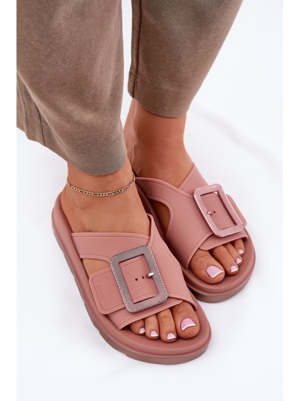 Fragrant women's flip flops with decorative buckle ZAXY RR285077 dirty pink