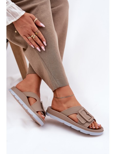 Fragrant Women's Slippers With Decorative Buckle Beige ZAXY RR285076