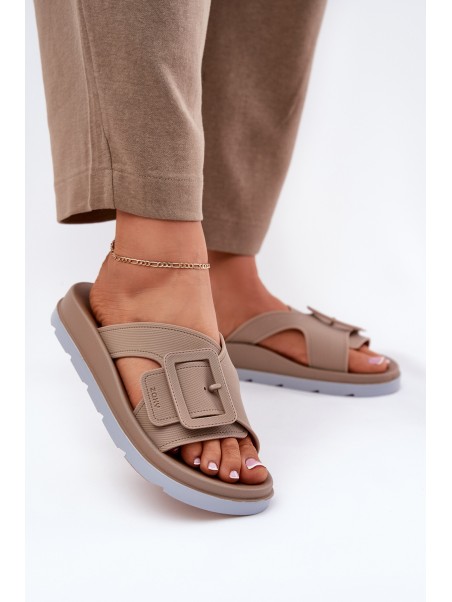 Fragrant Women's Slippers With Decorative Buckle Beige ZAXY RR285076