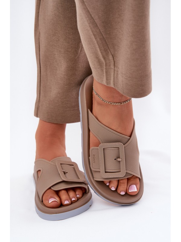 Fragrant Women's Slippers With Decorative Buckle Beige ZAXY RR285076
