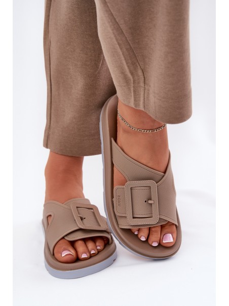 Fragrant Women's Slippers With Decorative Buckle Beige ZAXY RR285076