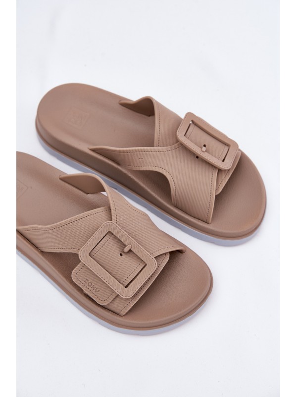 Fragrant Women's Slippers With Decorative Buckle Beige ZAXY RR285076
