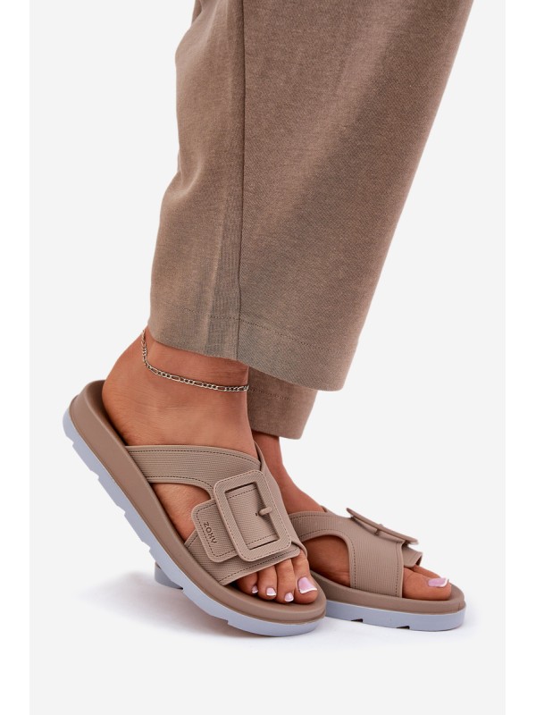 Fragrant Women's Slippers With Decorative Buckle Beige ZAXY RR285076