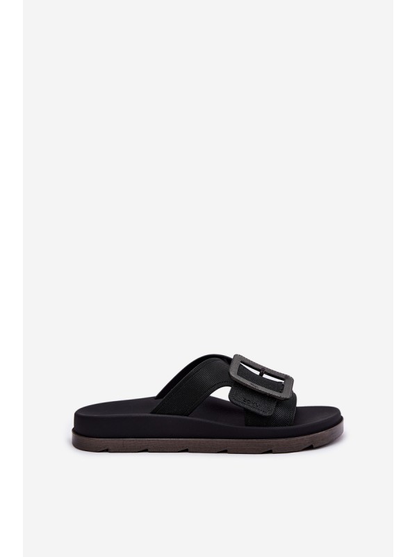 Fragrant Ladies Slippers With Decorative Buckle Black ZAXY RR285078