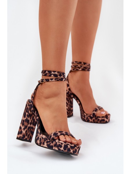 Women's Heeled Sandals with Strap Leopard Fevenne