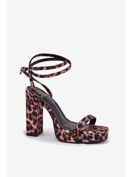 Women's Heeled Sandals with Strap Leopard Fevenne