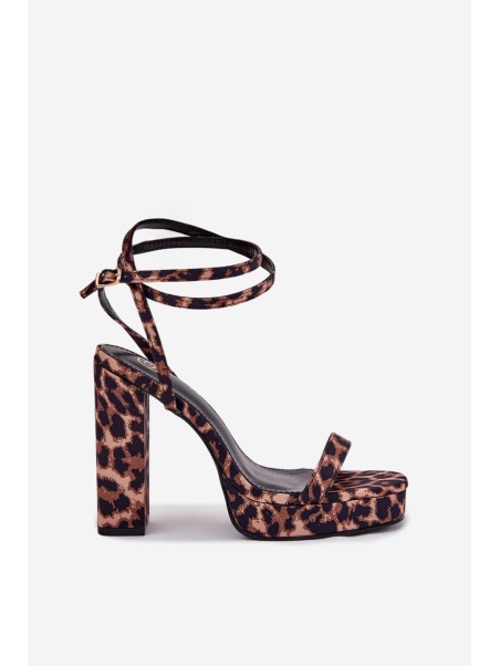 Women's Heeled Sandals with Strap Leopard Fevenne