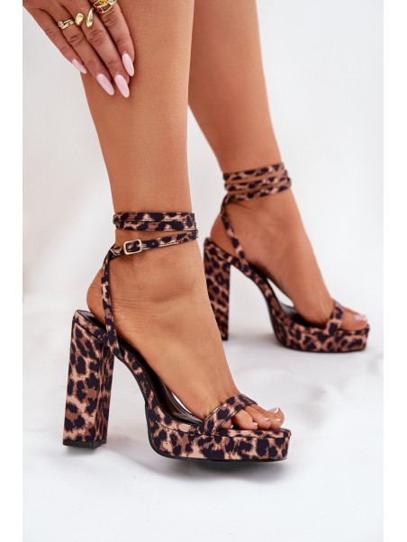 Women's Heeled Sandals with Strap Leopard Fevenne