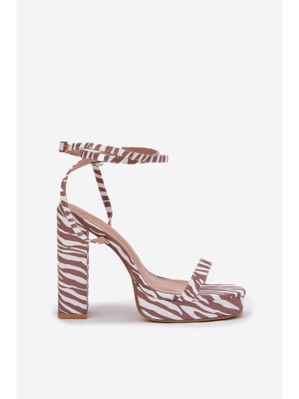 Women's Heeled Sandals With Strap Zebra Fevenne
