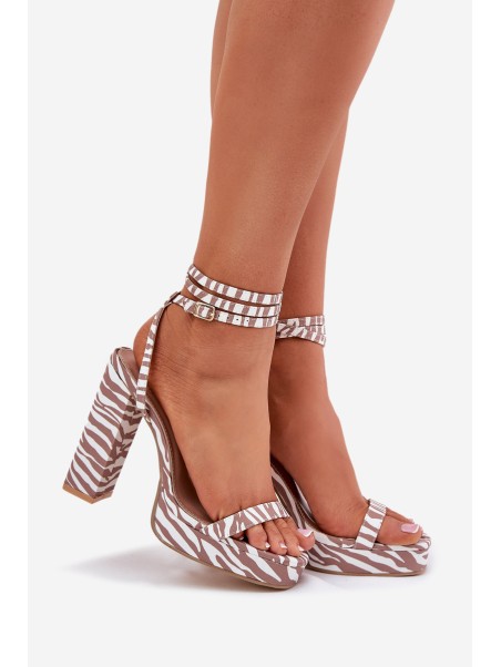 Women's Heeled Sandals With Strap Zebra Fevenne