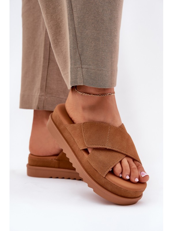 Women's Platform Sandals With Intertwined Straps Camel Rinasara