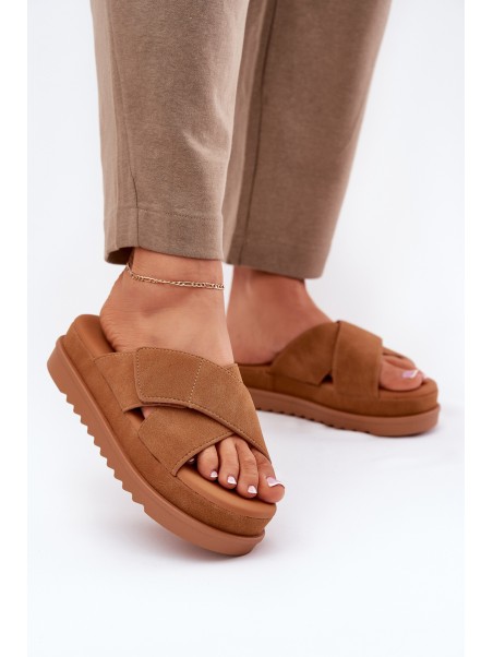 Women's Platform Sandals With Intertwined Straps Camel Rinasara