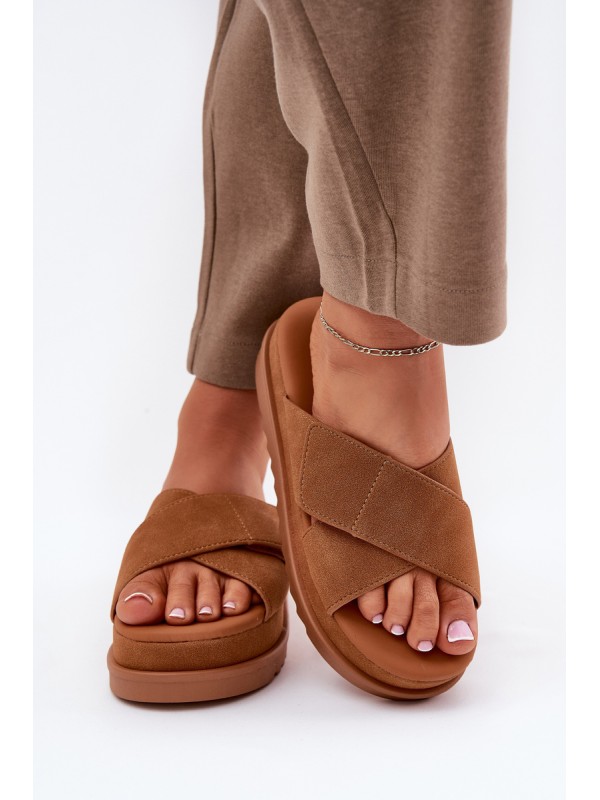 Women's Platform Sandals With Intertwined Straps Camel Rinasara