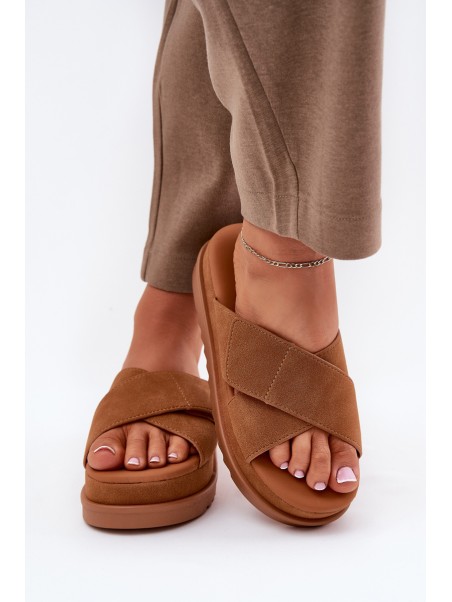 Women's Platform Sandals With Intertwined Straps Camel Rinasara