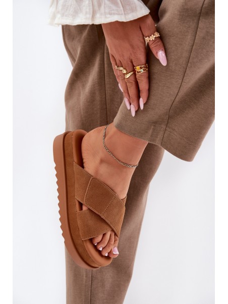 Women's Platform Sandals With Intertwined Straps Camel Rinasara