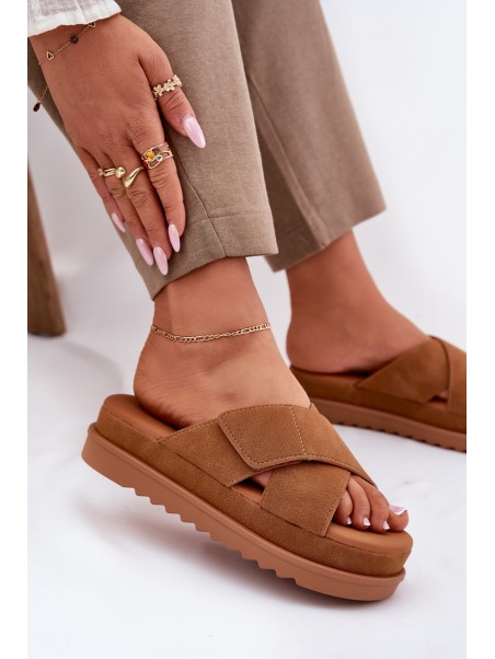 Women's Platform Sandals With Intertwined Straps Camel Rinasara