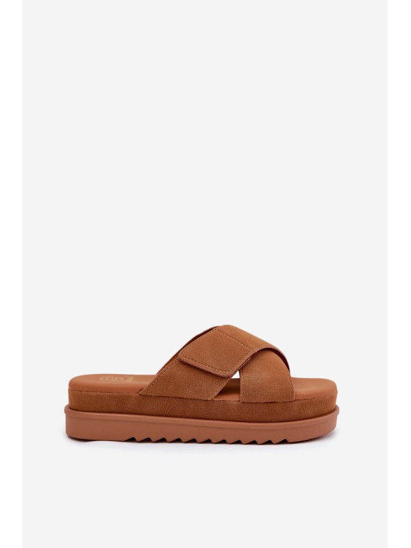 Women's Platform Sandals With Intertwined Straps Camel Rinasara