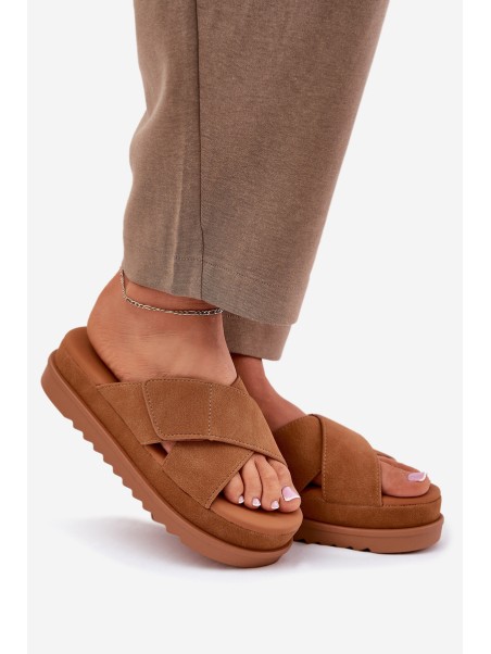 Women's Platform Sandals With Intertwined Straps Camel Rinasara