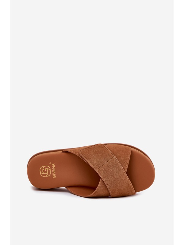 Women's Platform Sandals With Intertwined Straps Camel Rinasara